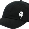 Ghostface Dad Plain Black Embroidered Patch Hat with pre-Curved Bill for Men