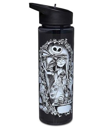 Jack Skellington and Sally Water Bottle with Straw 24 oz. - The Nightmare Before Christmas
