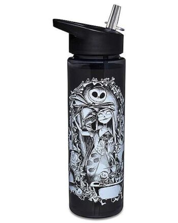 Jack Skellington and Sally Water Bottle with Straw 24 oz. - The Nightmare Before Christmas