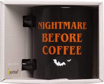 Pearhead Nightmare Before Coffee, Halloween Novelty Mug, Fall Home Dećor Accessories, Holiday Gift, 15oz