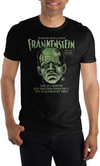 Frankenstein Classic Monsters Movie Mens Black Short Sleeve Shirt