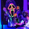 SparkLia Blacklight Horror Face Tapestry, UV Reactive Tapestries Wall Hanging, Glow in The Dark Party Backdrop Tapestry for Bedroom, Living Room - 30" x 40"