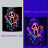 SparkLia Blacklight Horror Face Tapestry, UV Reactive Tapestries Wall Hanging, Glow in The Dark Party Backdrop Tapestry for Bedroom, Living Room - 30" x 40"